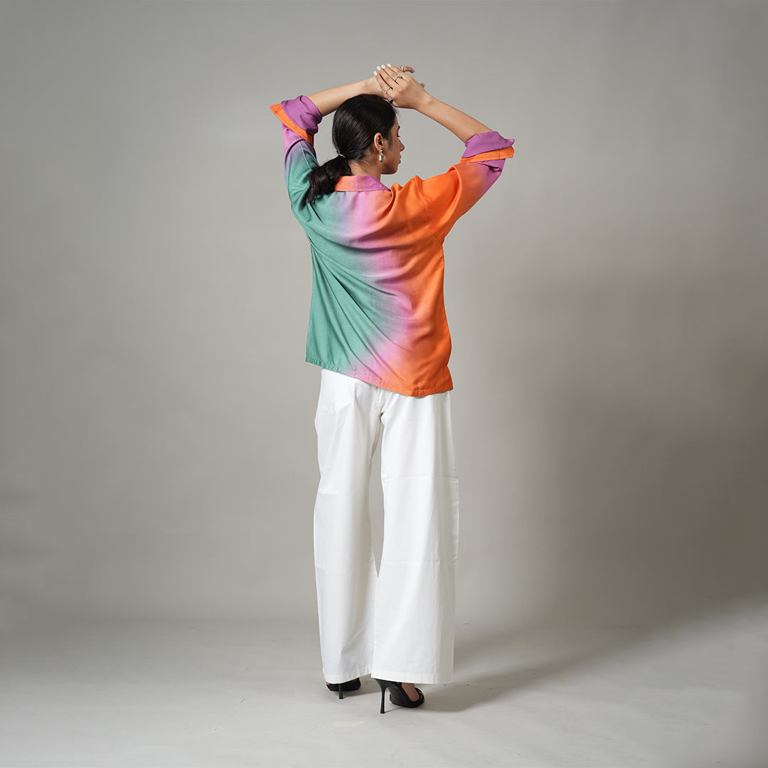 SATIN OMBRE SHIRT