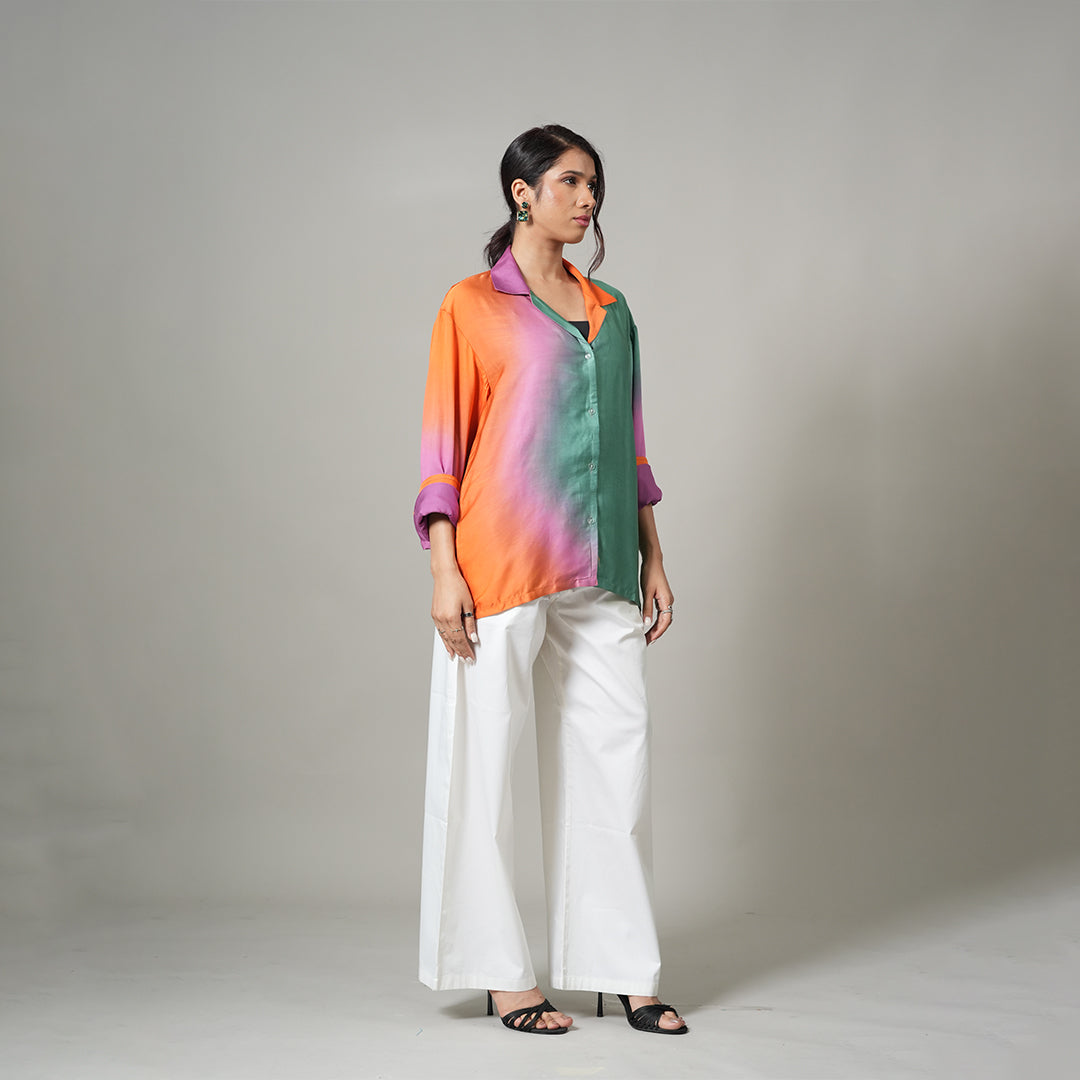 SATIN OMBRE SHIRT