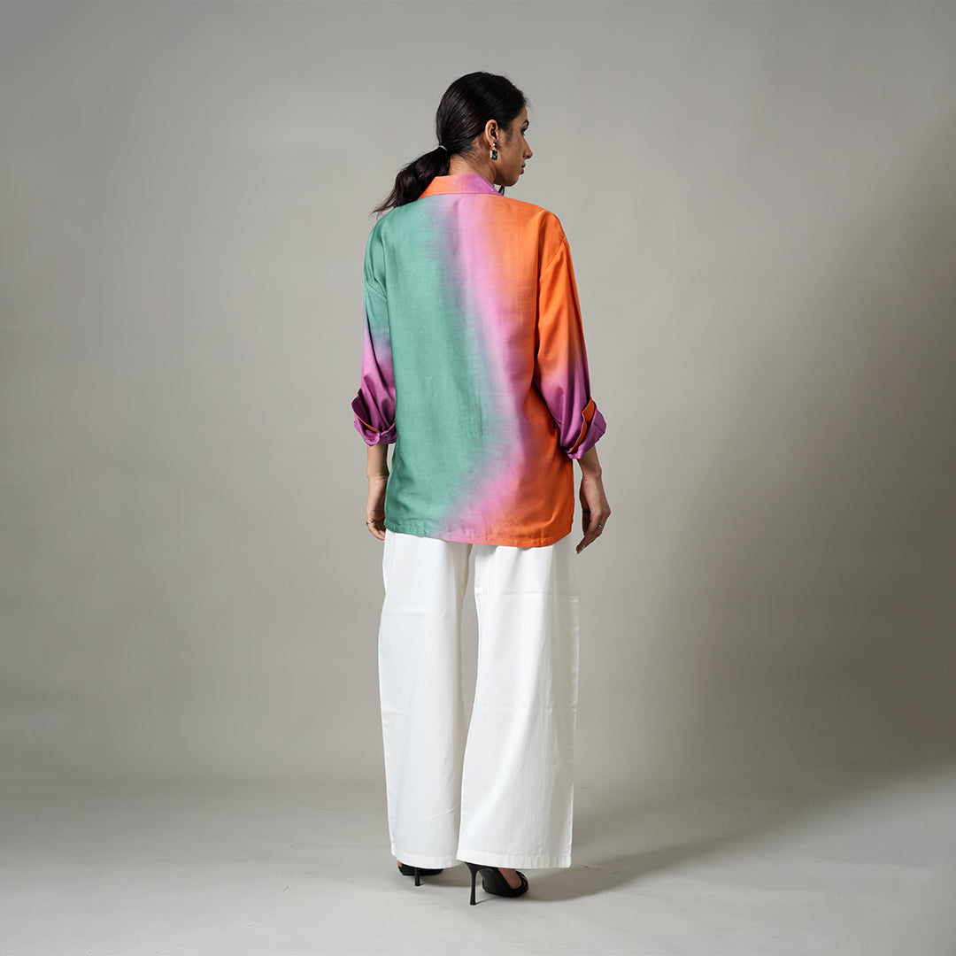 SATIN OMBRE SHIRT