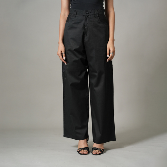 WIDE LEG BLACK TROUSER