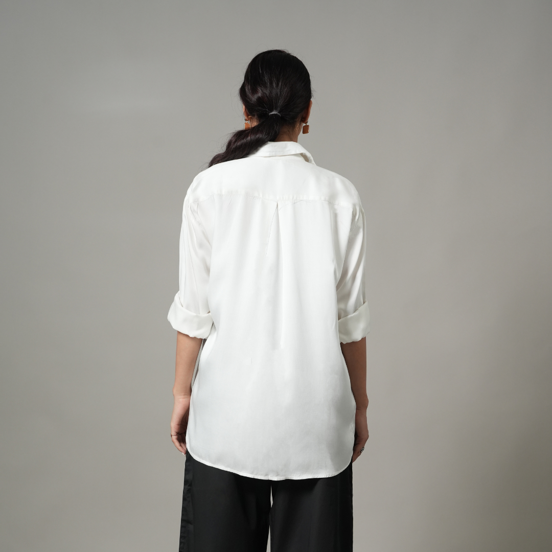 SATIN IVORY SHIRT